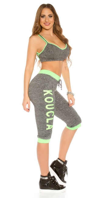 Trendy workout-sport outfit neongroen